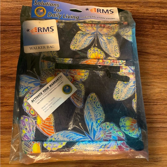 RMS Walker Rollator Bag Insulated Water Resistant Tote Vivid Butterfly NIP - Picture 1 of 7